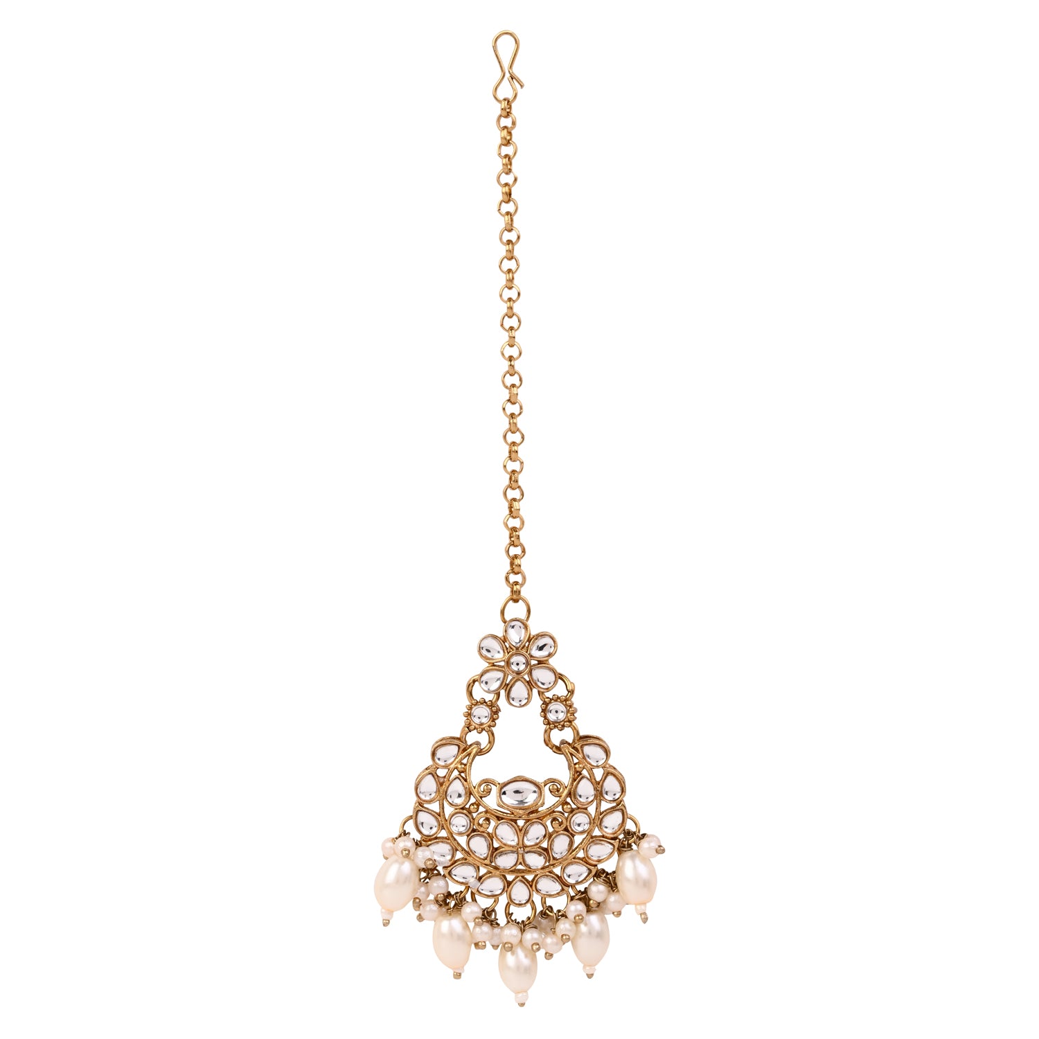 Nishika -  White Kundan Necklace Set
