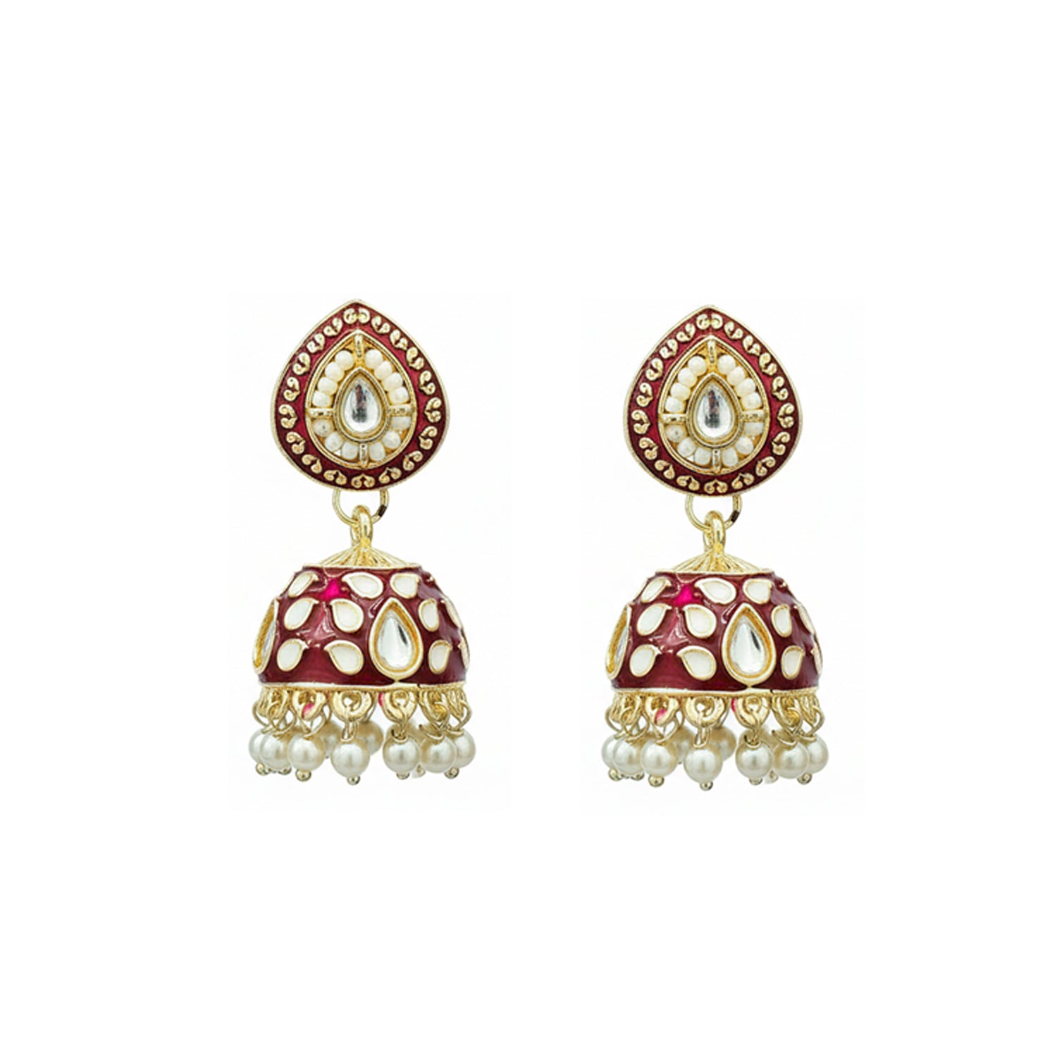 Alwar Maroon Set- Meenakari heritage touch.