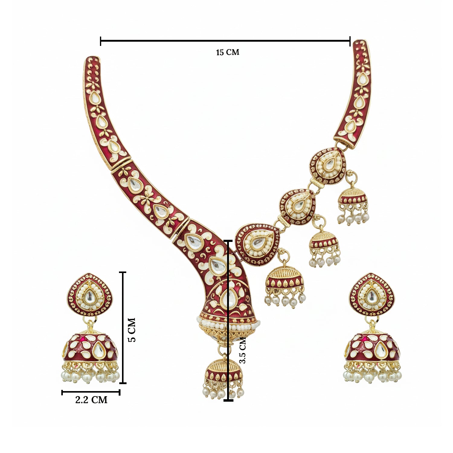 Alwar Maroon Set- Meenakari heritage touch.