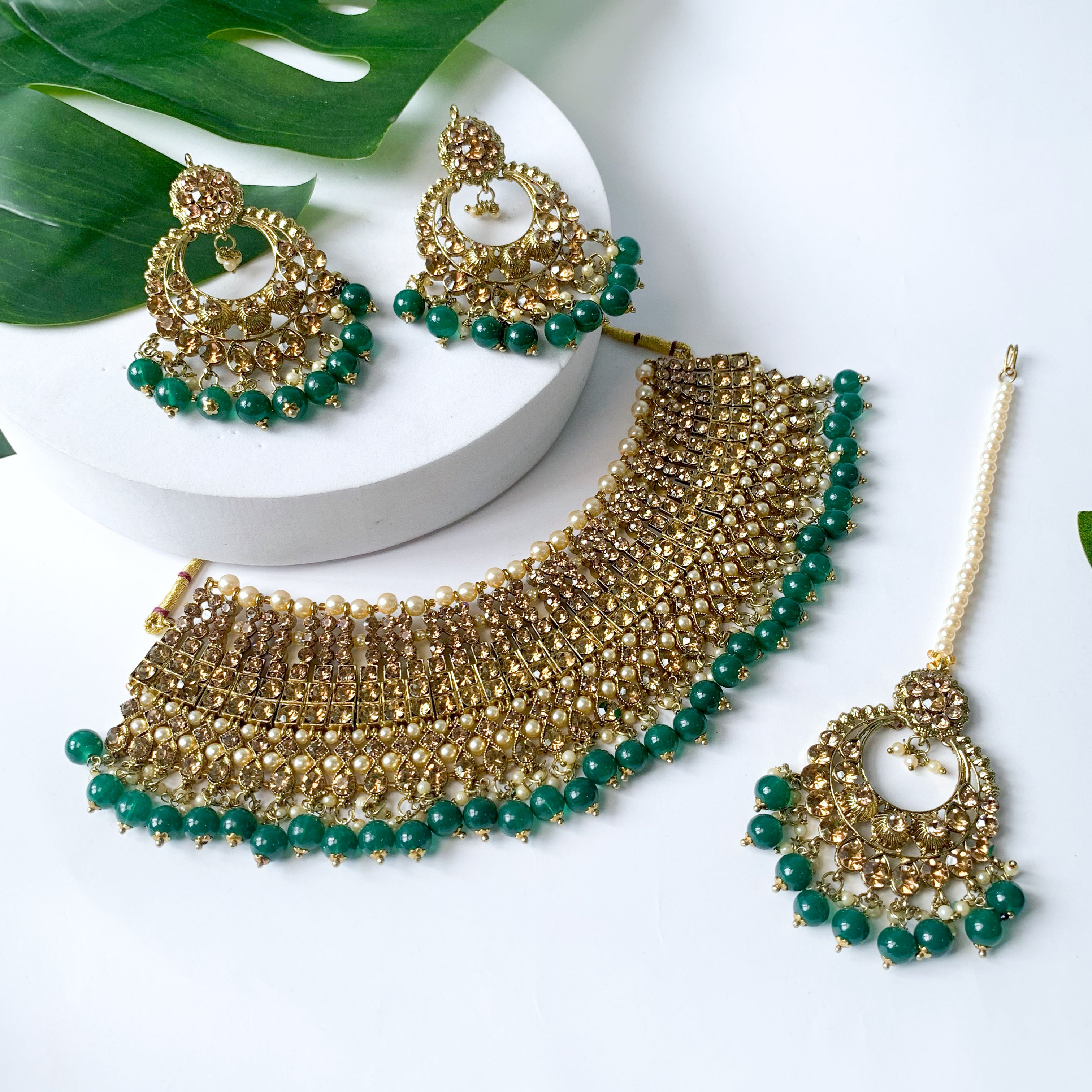 Swasti Green Choker Set