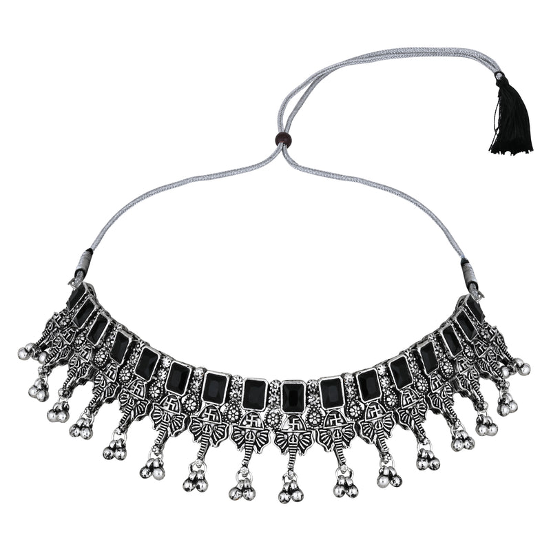 Lavika Black Oxidised Choker Set