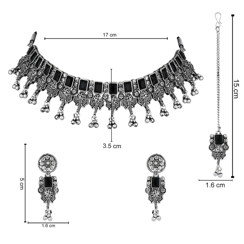 Lavika Black Oxidised Choker Set