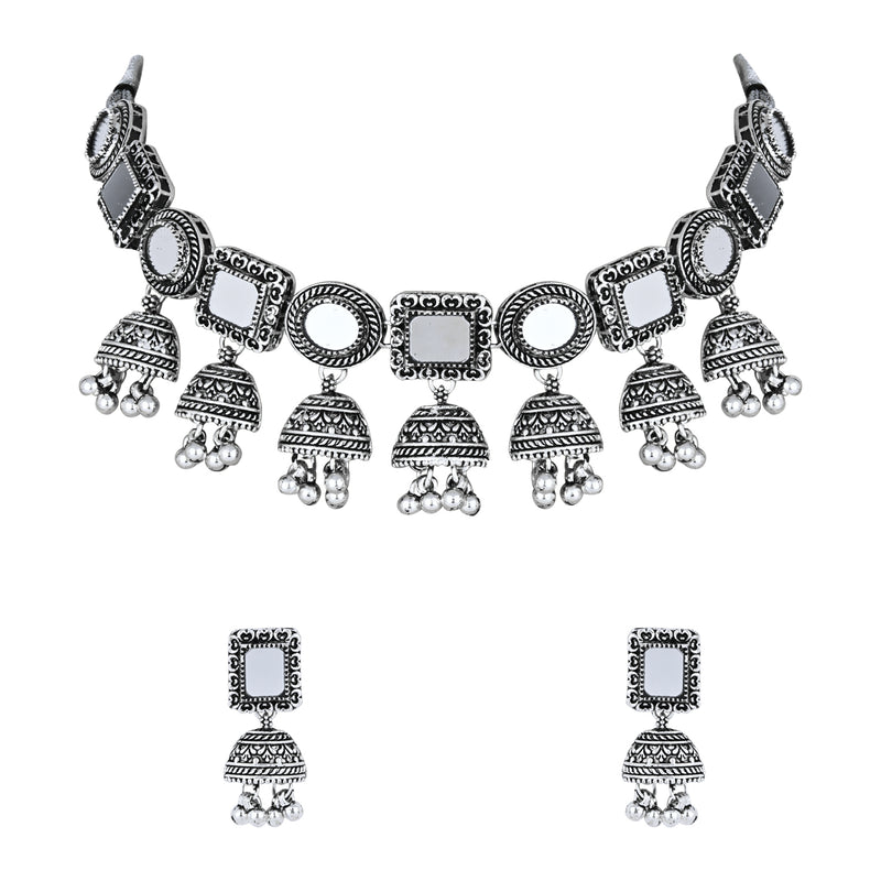 Zaina Oxidised Choker Set