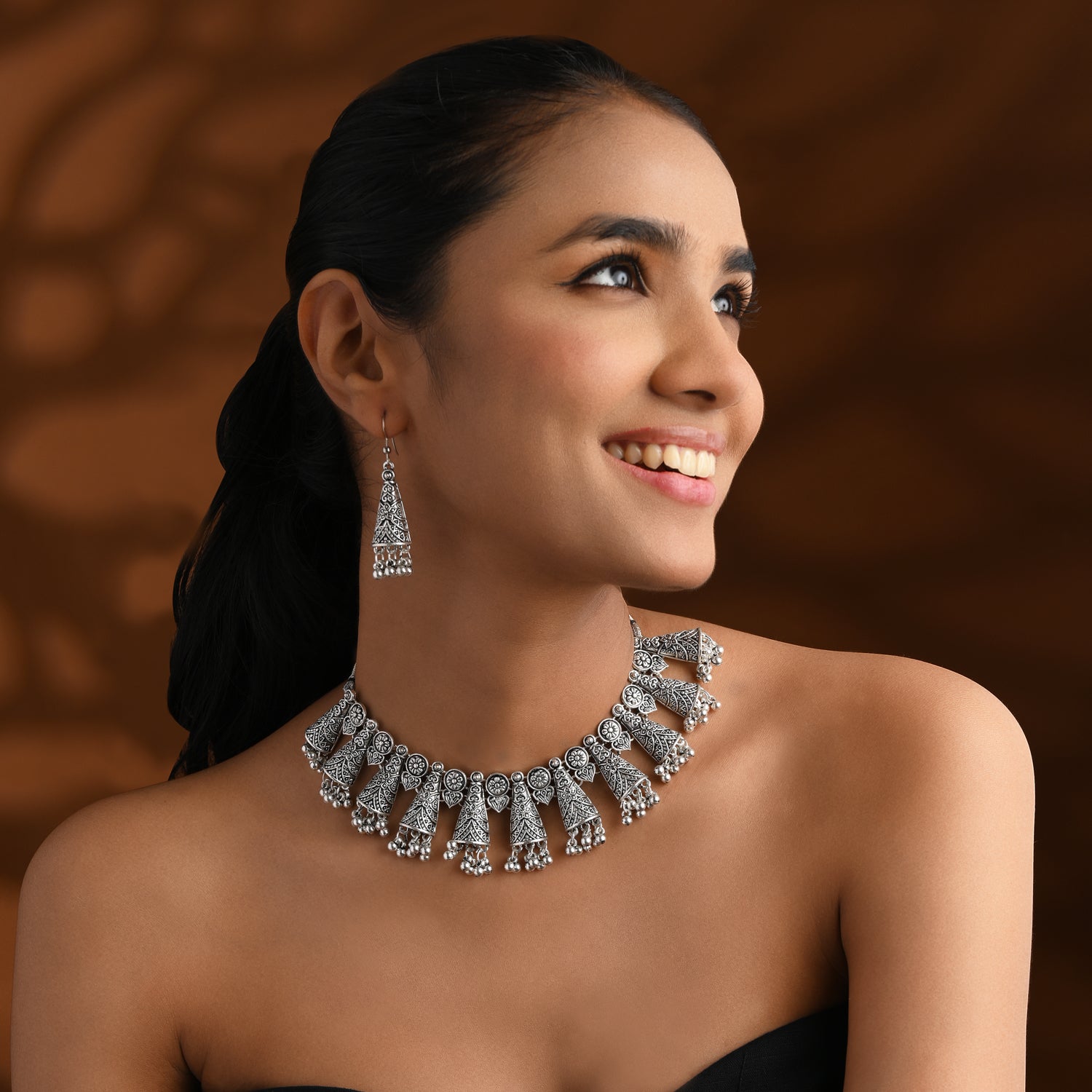 Tvesa Oxidised Necklace Set