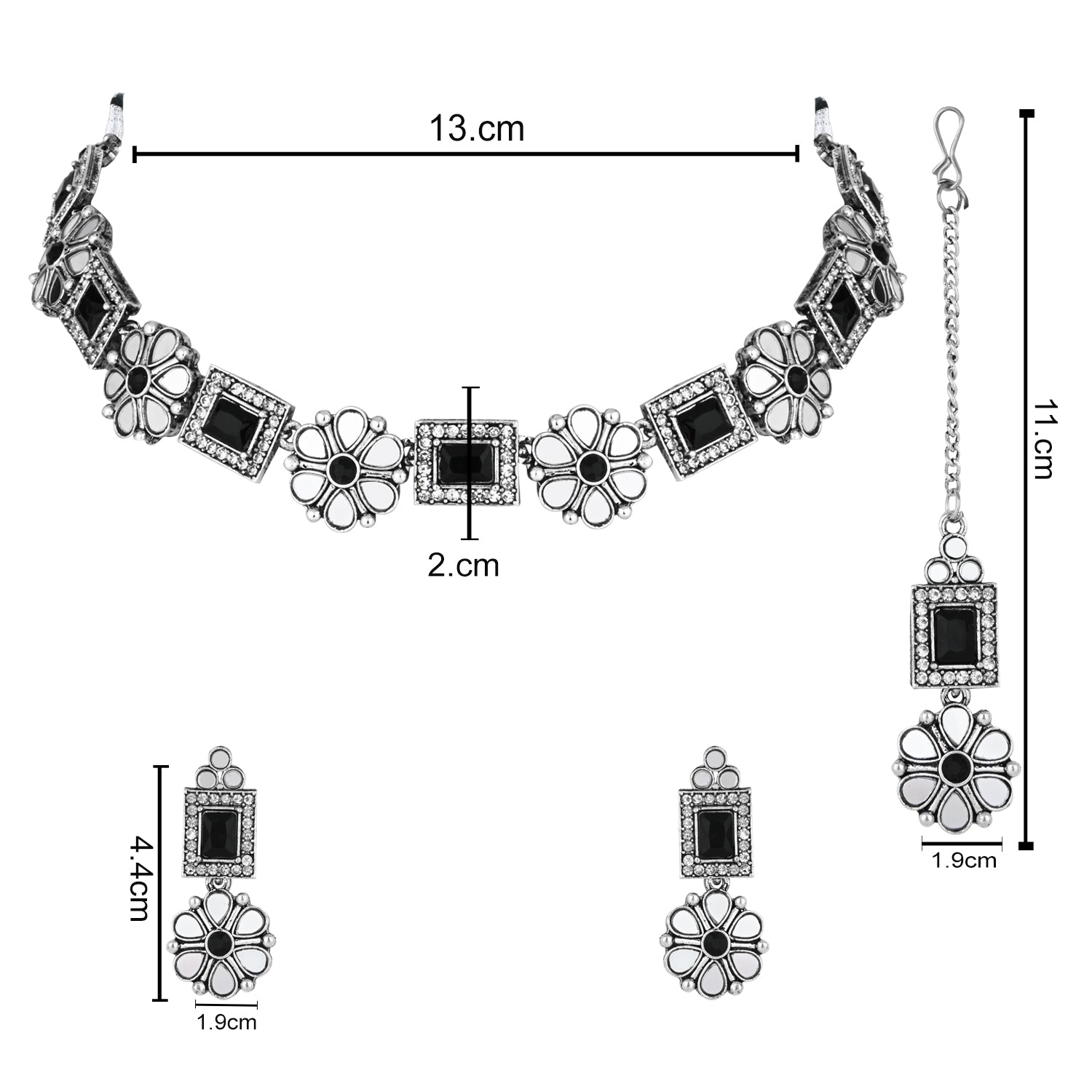 Brishti Black Oxidised Choker Set