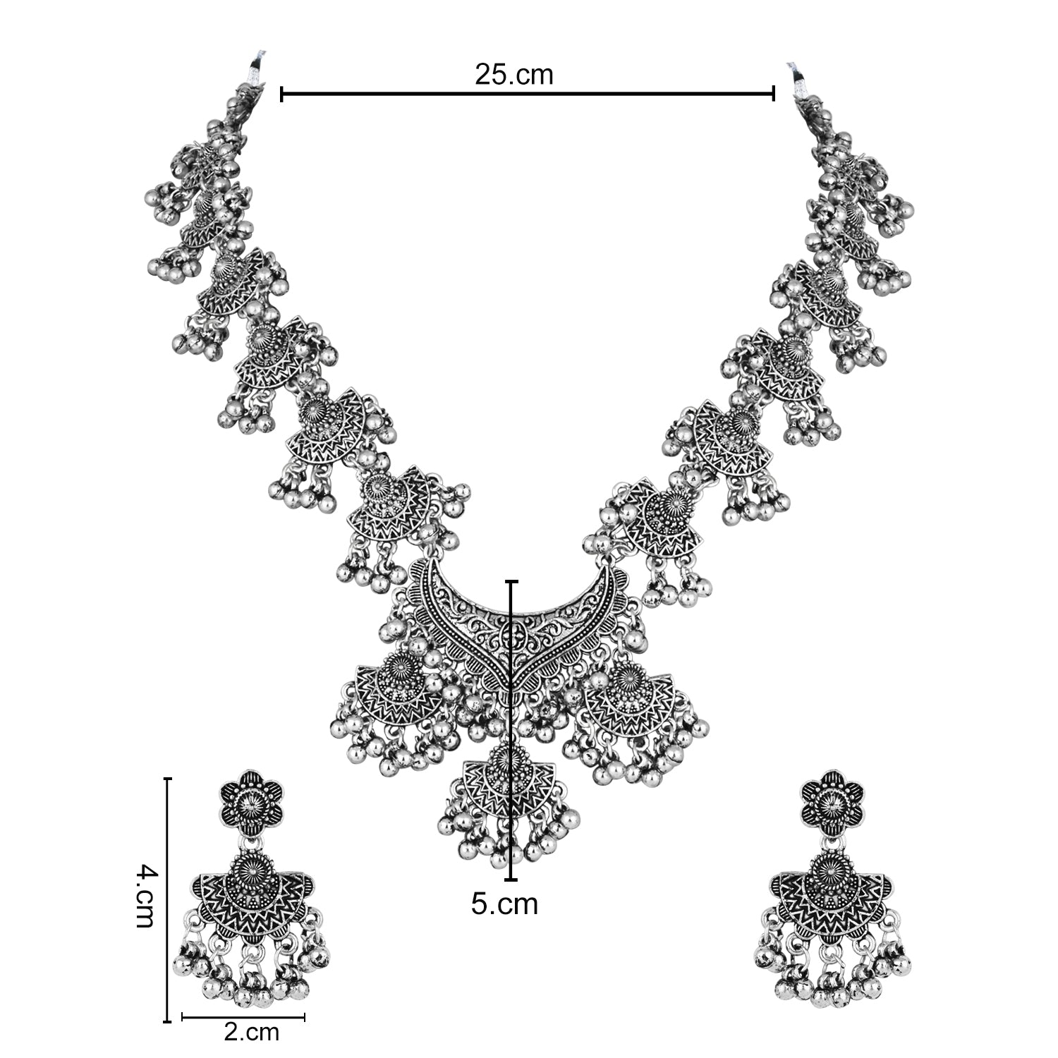 Jivitha Oxidised Necklace Set