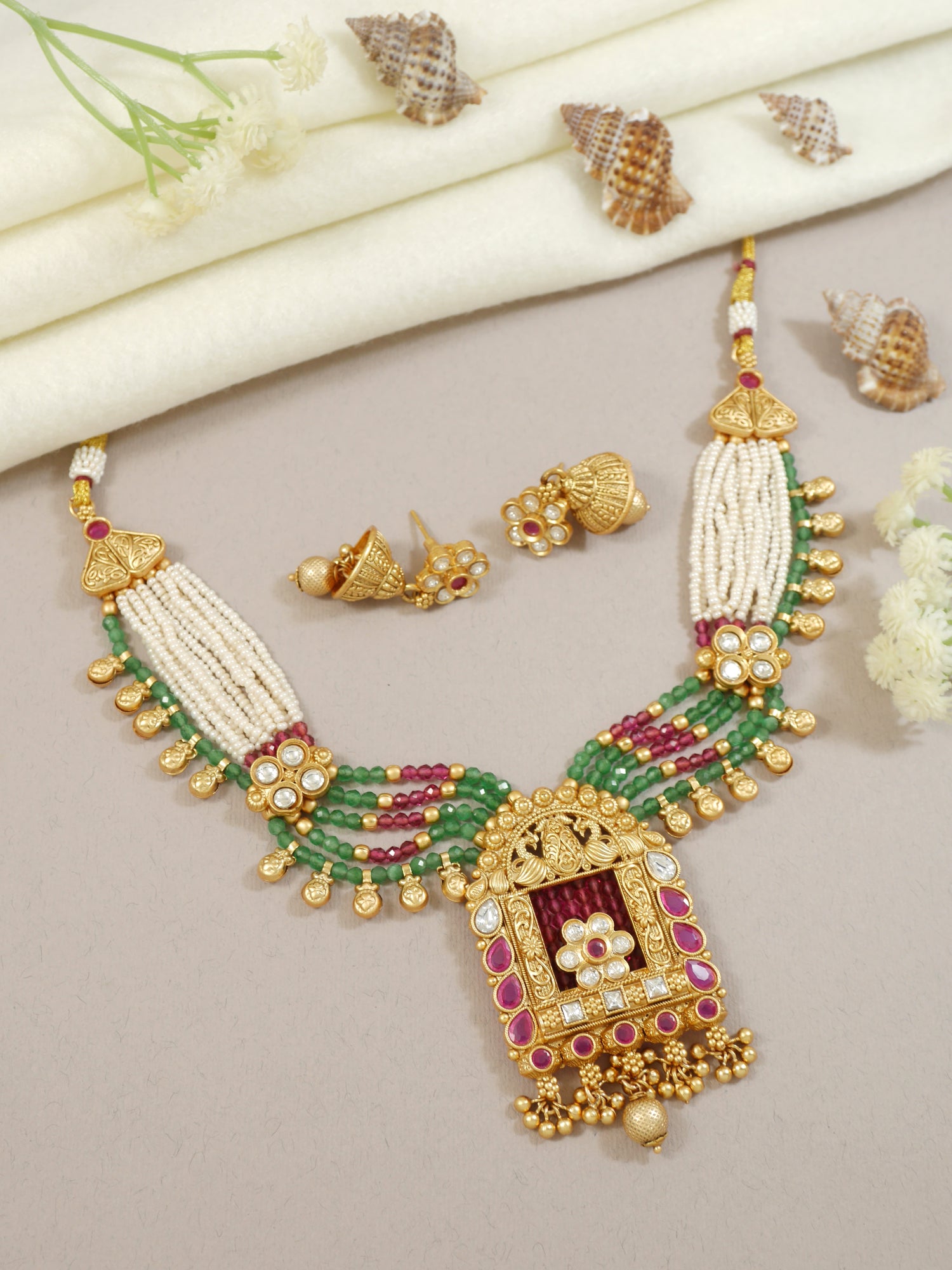 Aastha Green Necklace Set