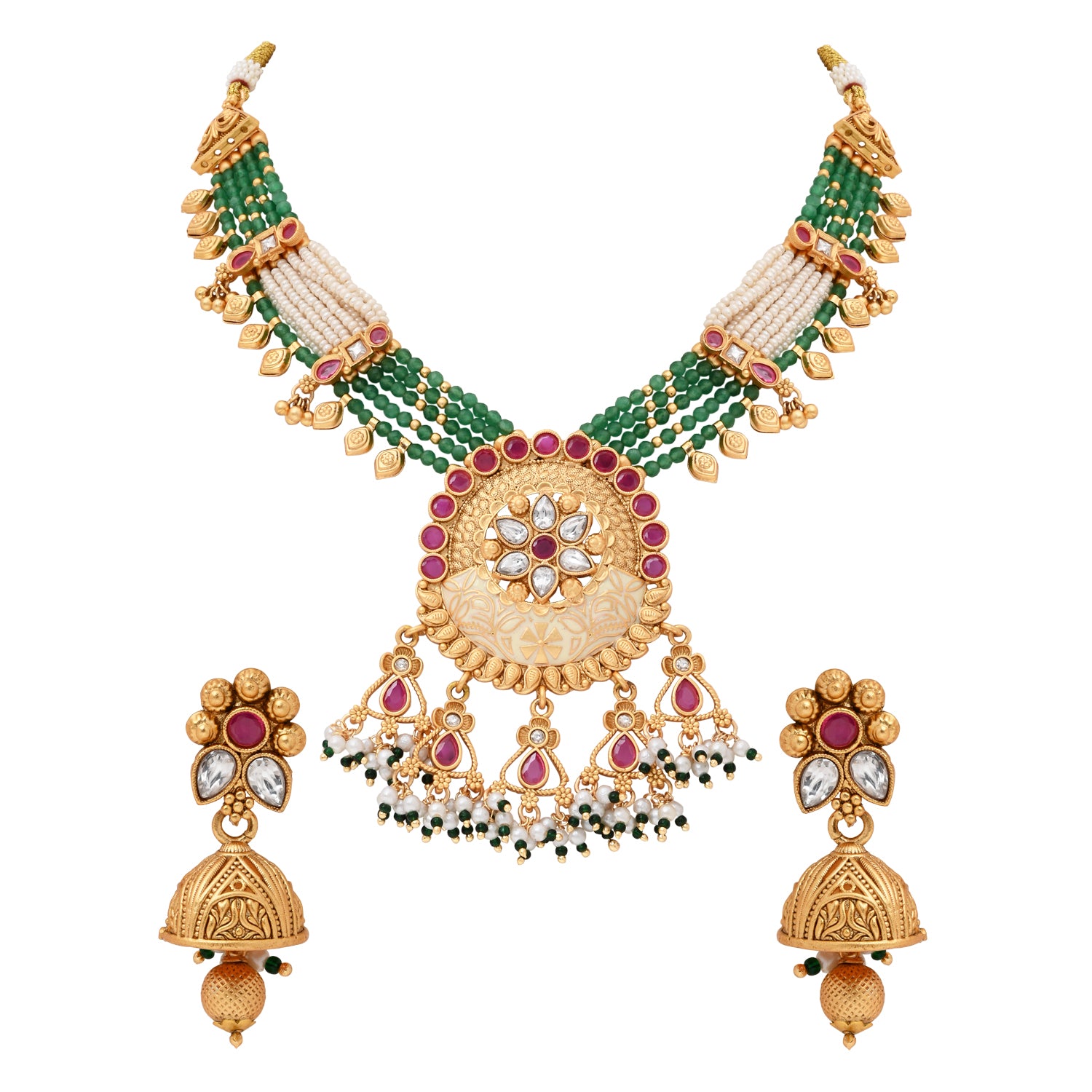 Astika Green Necklace Set