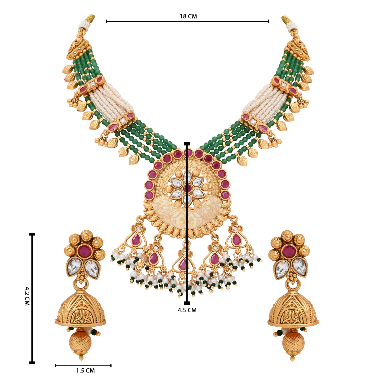 Astika Green Necklace Set
