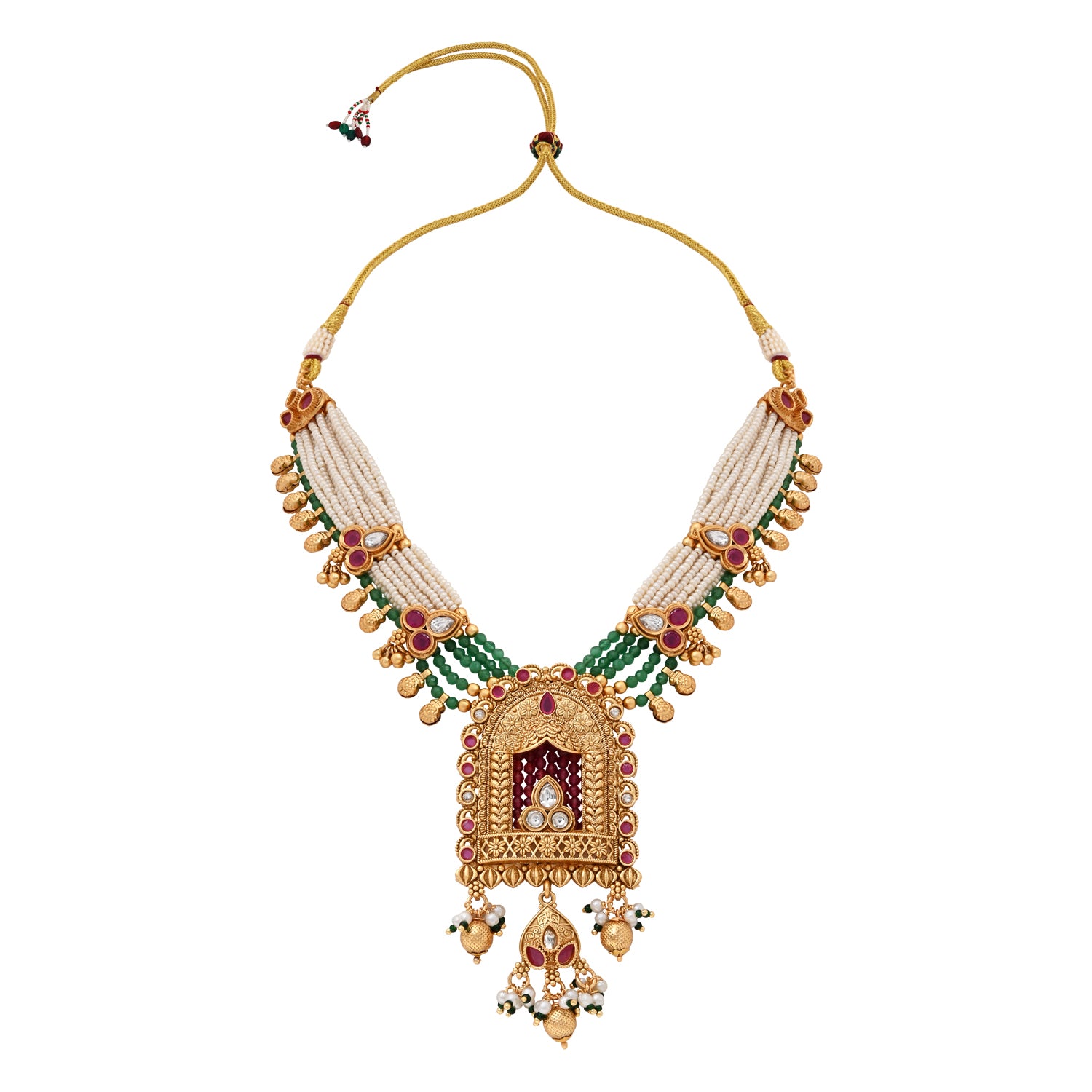 Hinal Green Necklace Set