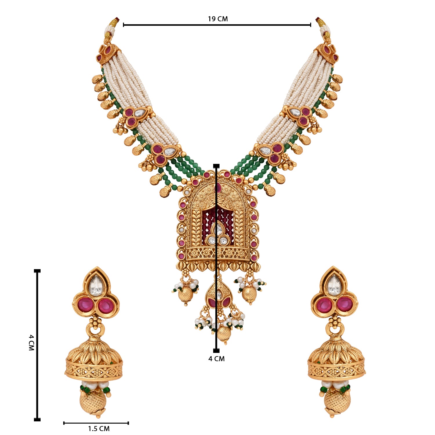 Hinal Green Necklace Set
