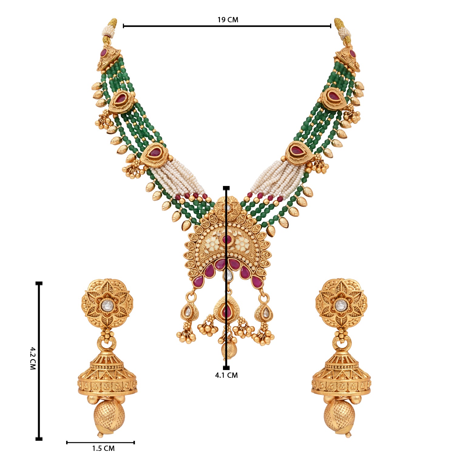 Swati Green Necklace Set