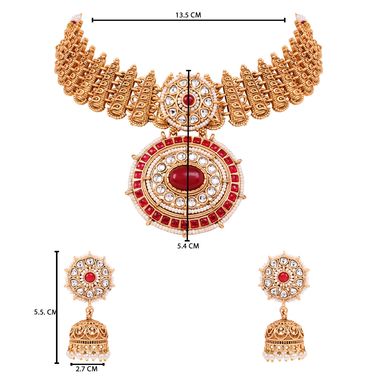 Ahiyaa - South Indian Pink Necklace Set