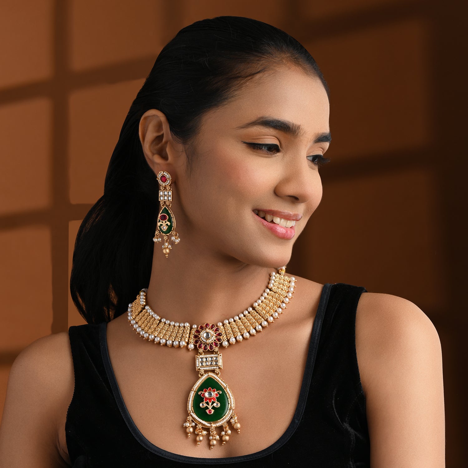 Inaaya - South Indian Matte Necklace Set