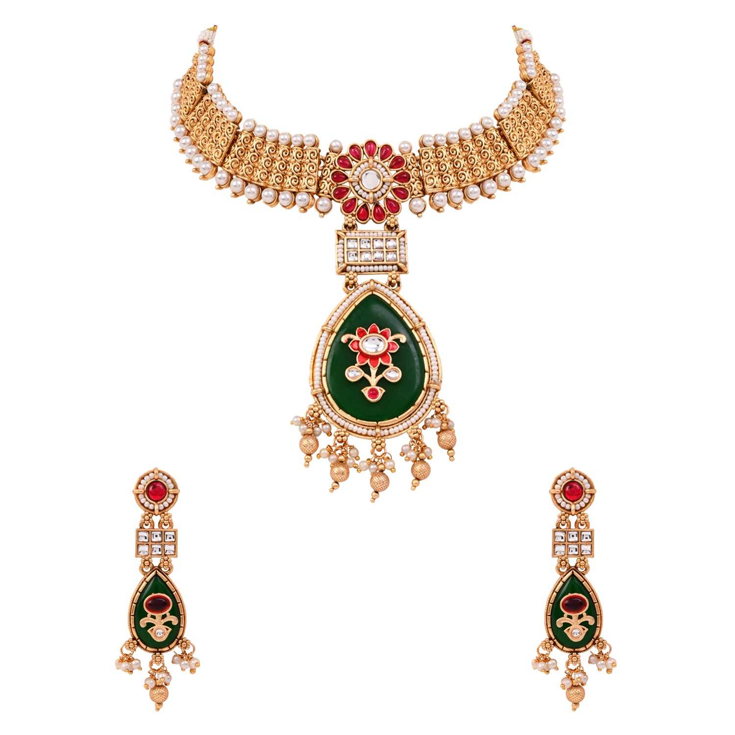 Inaaya - South Indian Matte Necklace Set
