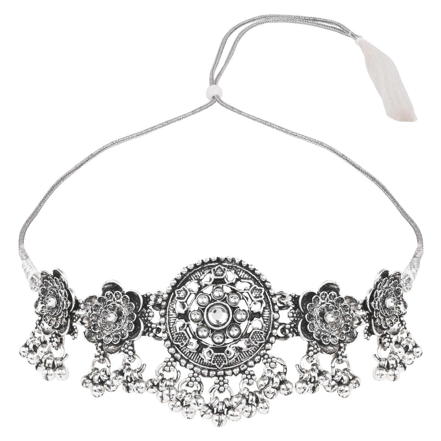 Antique Floral Round Pendant - Ethnic Design