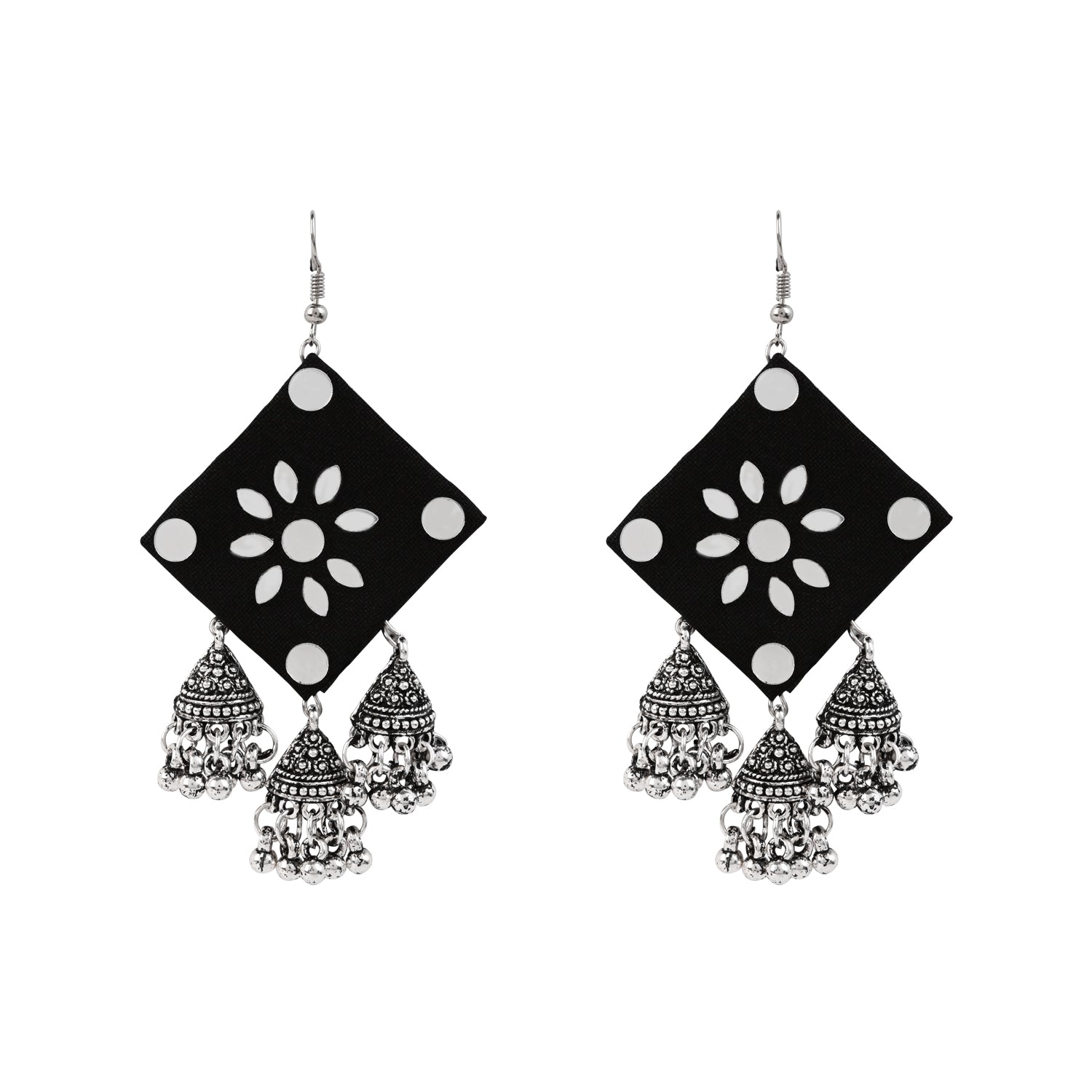 Handcrafted Oxidised Fabric Necklace Set with Earrings