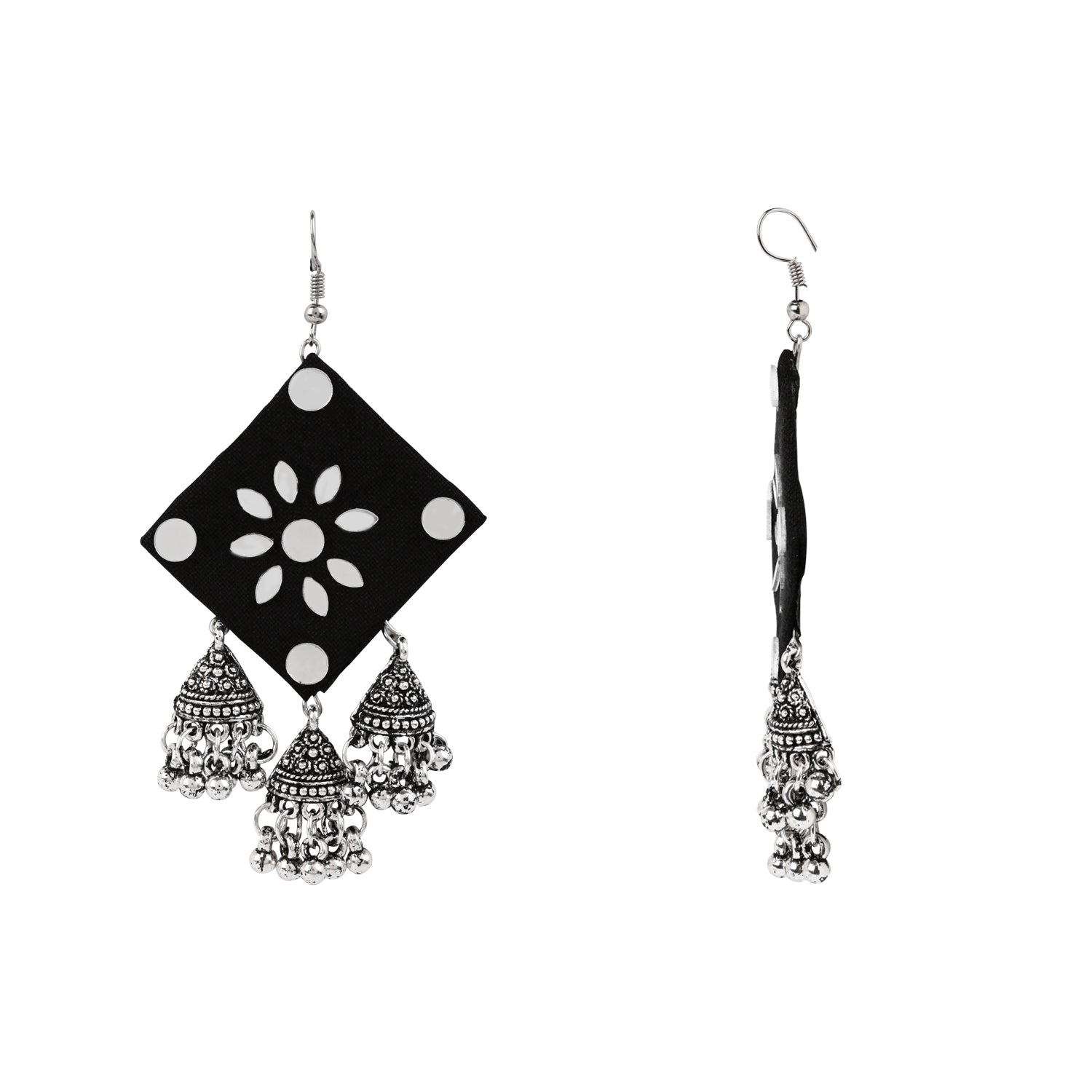 Handcrafted Oxidised Fabric Necklace Set with Earrings