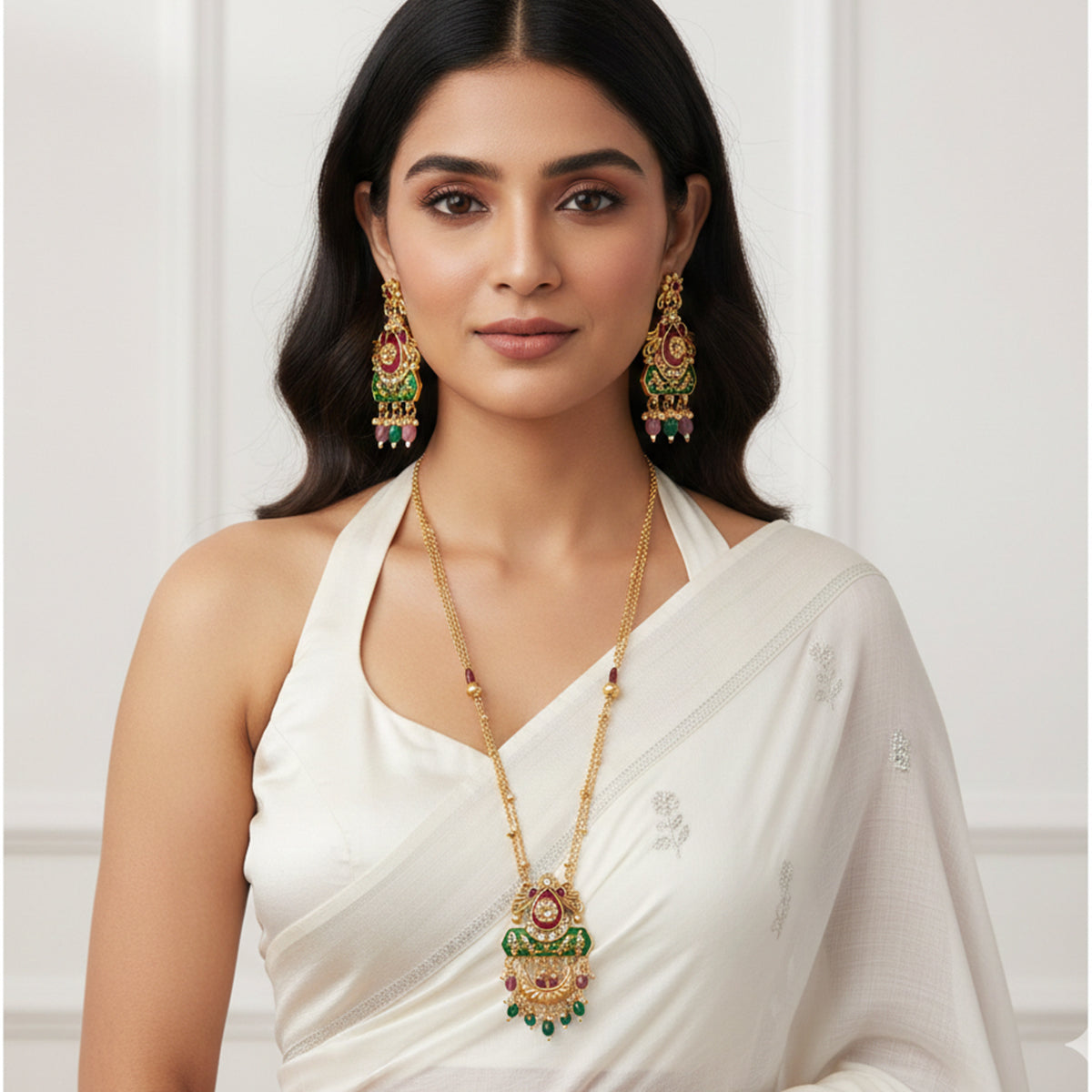Vasanti- Traditional Temple Pendant Necklace Set