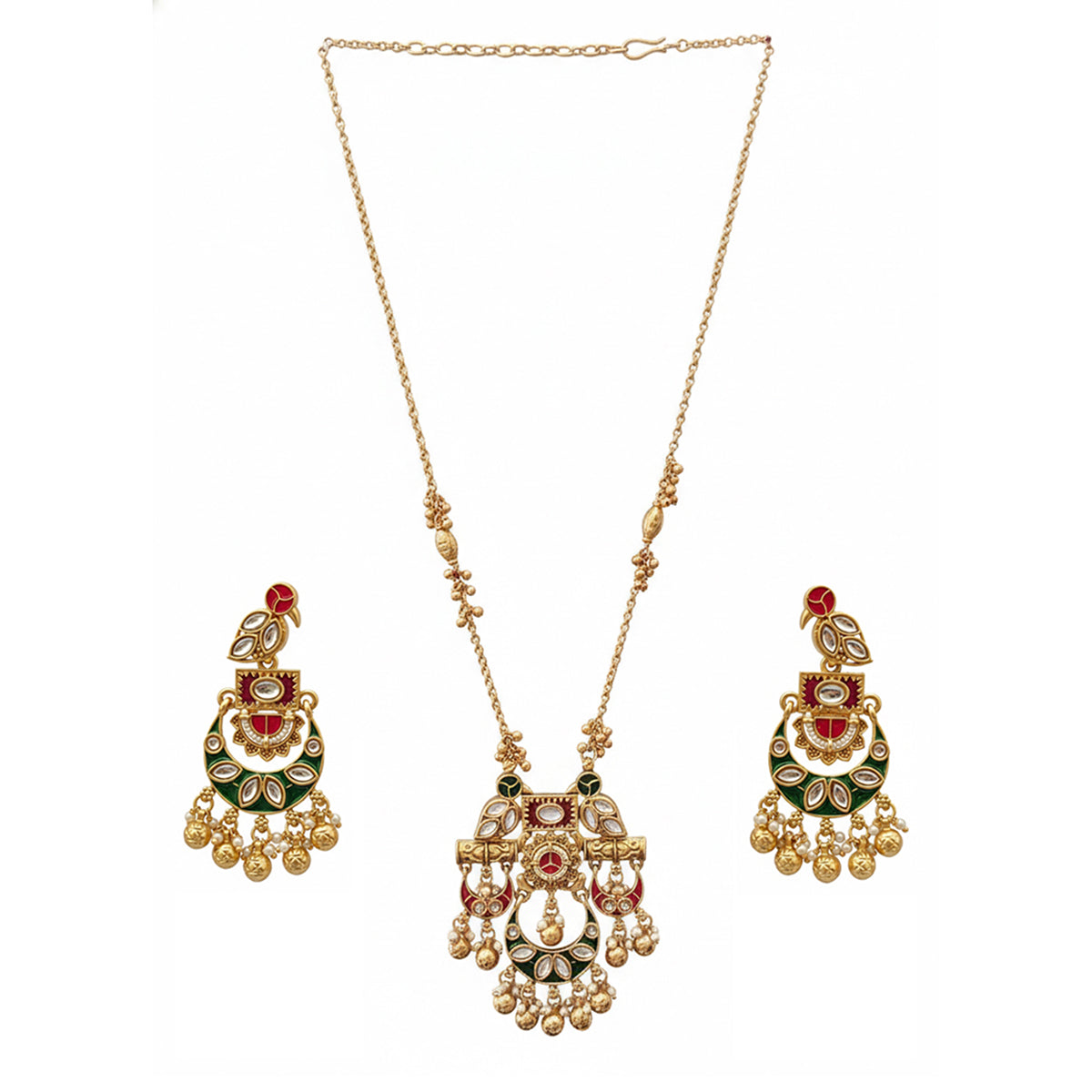 Gayatri- Traditional Kundan Meenakari Necklace Set