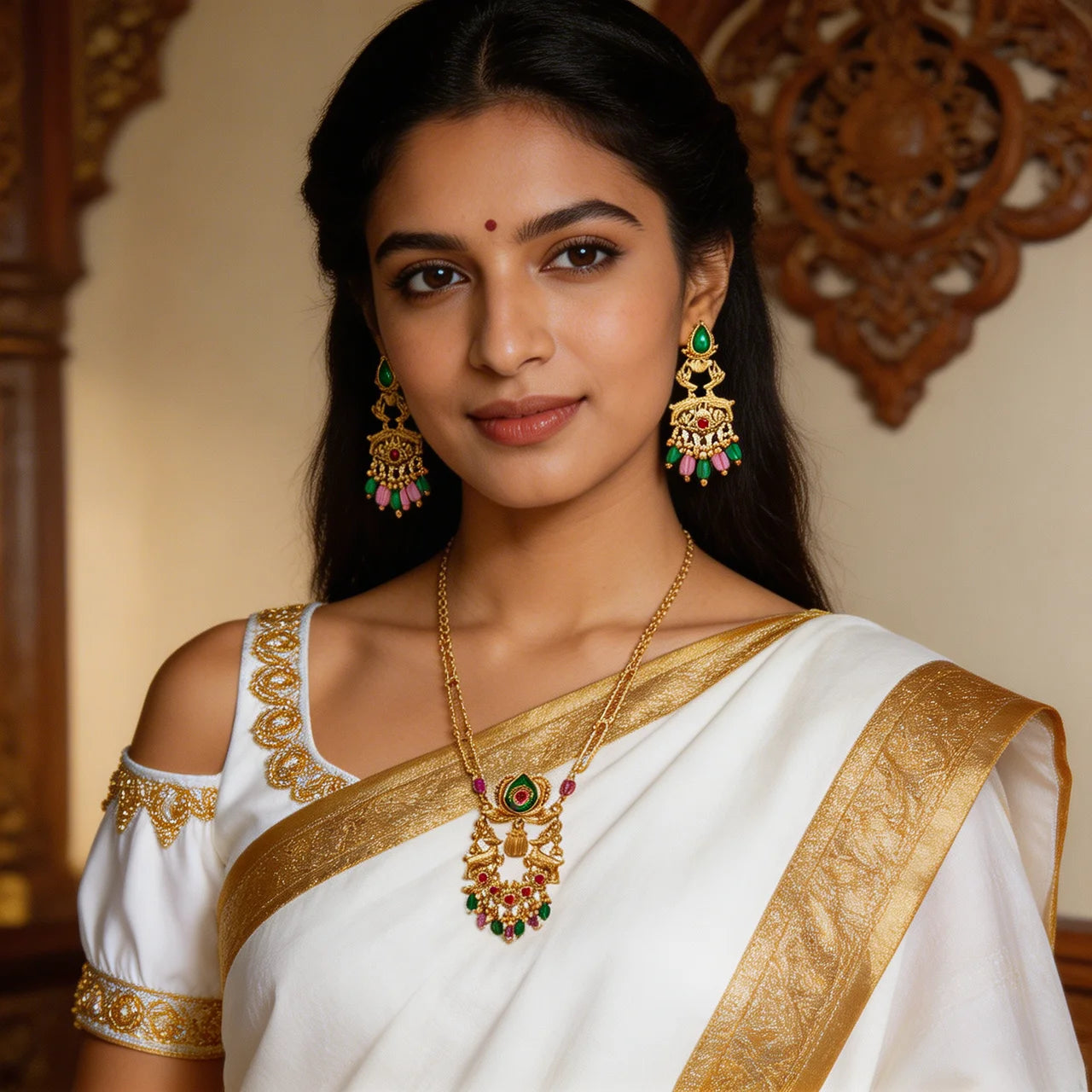 Sundari- Traditional Temple Jewelry Necklace Set