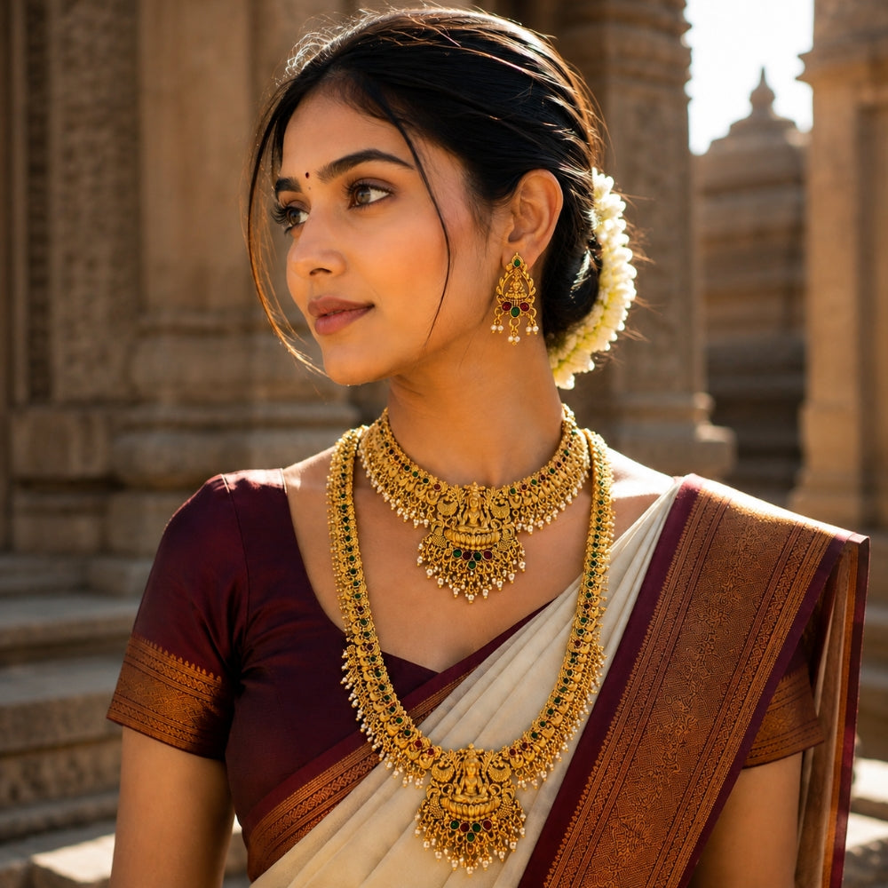 Anvika-Lakshmi Motif  Choker Necklace Set
