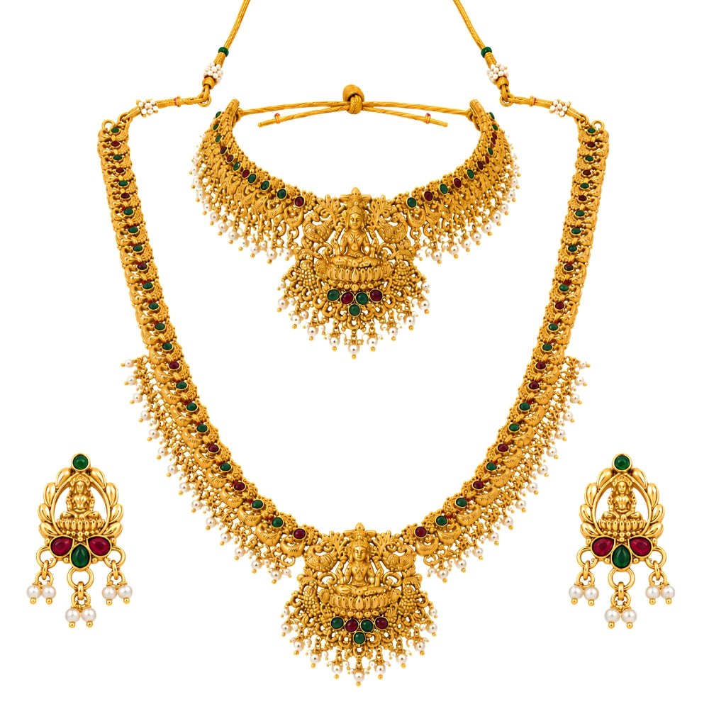 Anvika-Lakshmi Motif  Choker Necklace Set