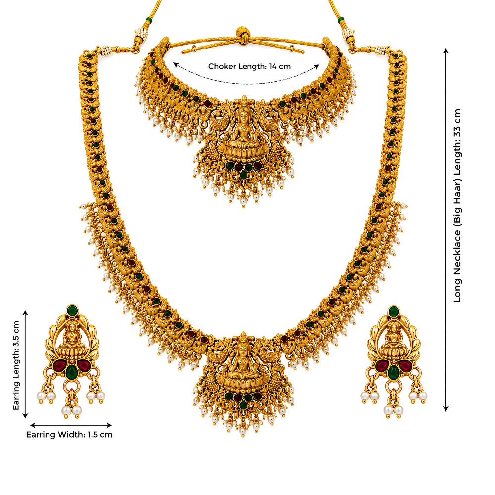 Anvika-Lakshmi Motif  Choker Necklace Set