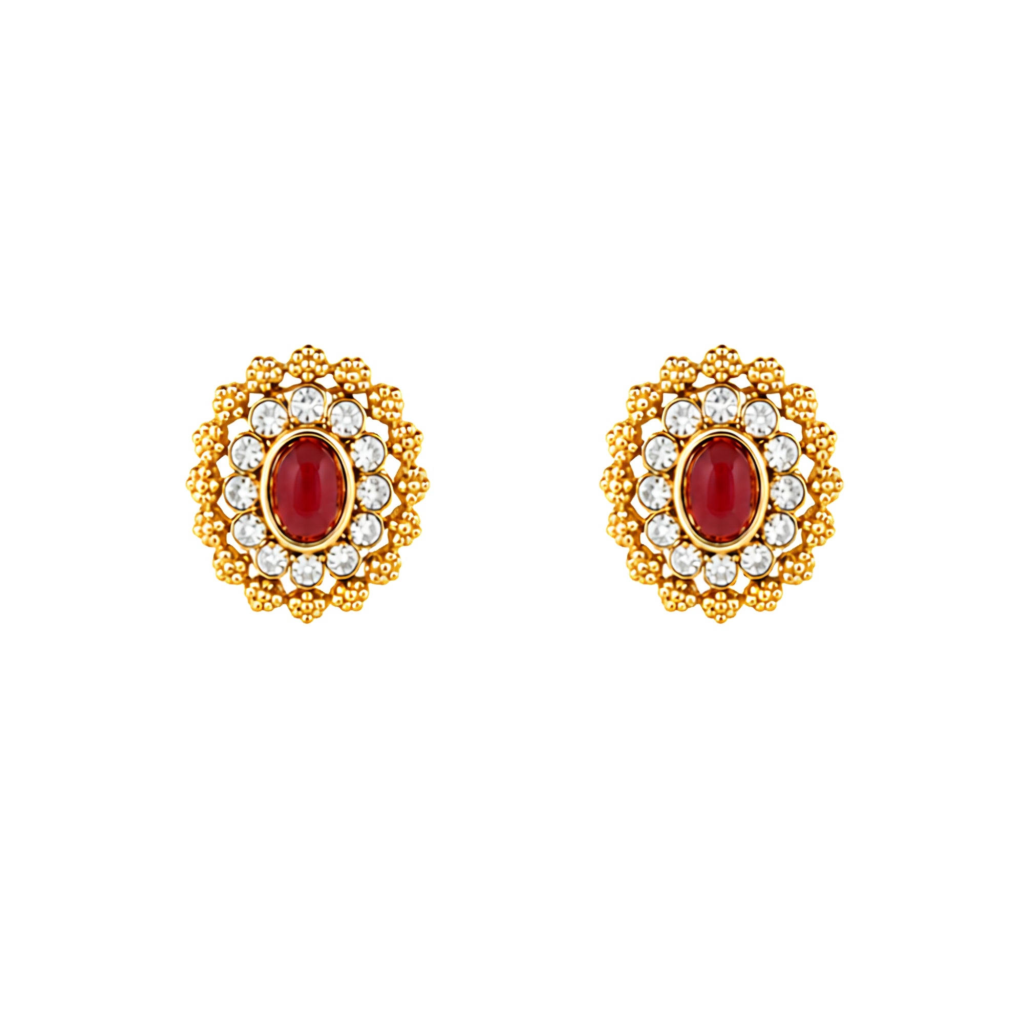 Ruhanika Ruby Temple style Floral Choker Set