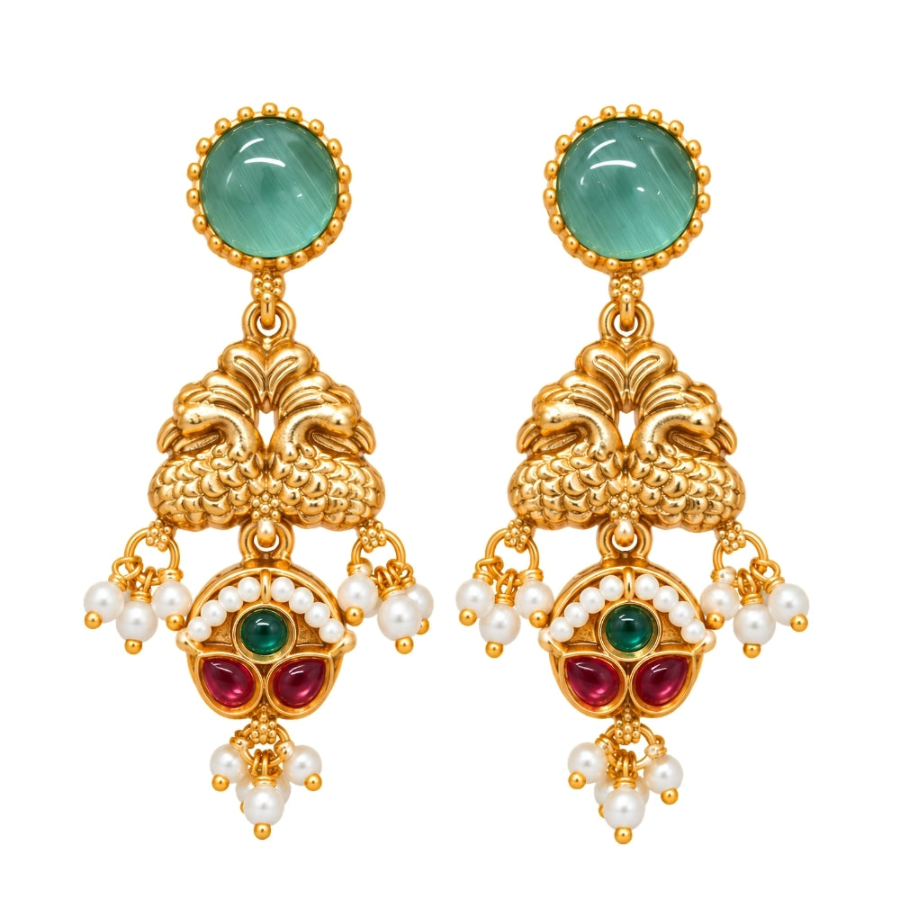 Eram – Multicolour Kundan Pearl Layered Necklace Set