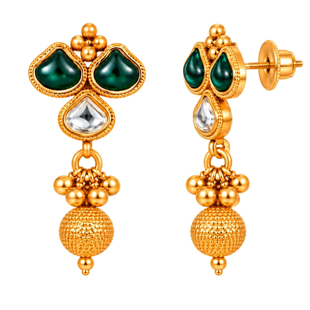 Nehal – Green & White Kundan Necklace Set