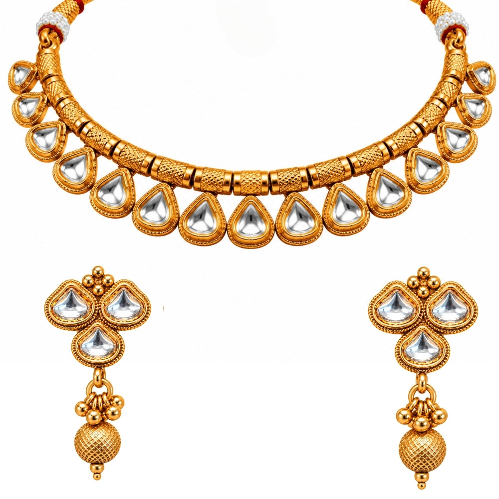Nehal – White Kundan Necklace Set