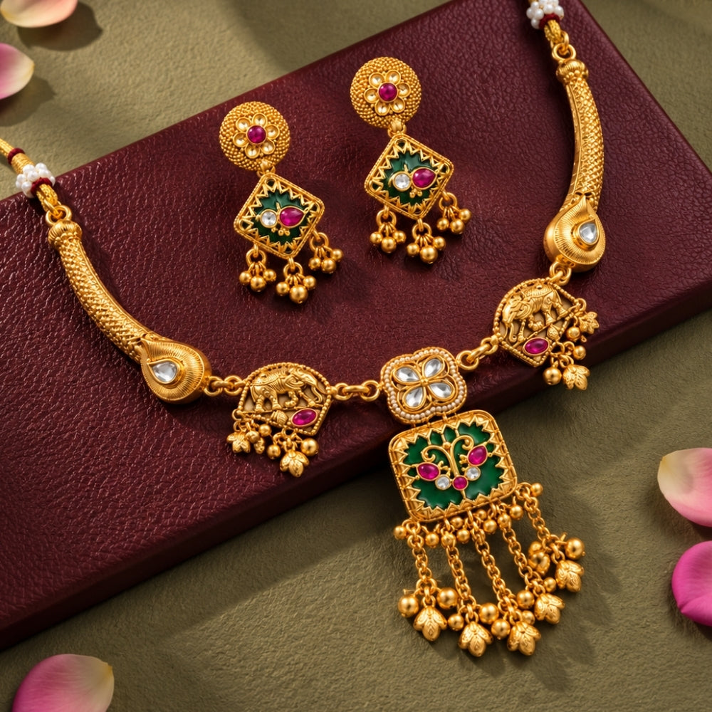 Harlin – Multicolour Heritage Choker Necklace Set