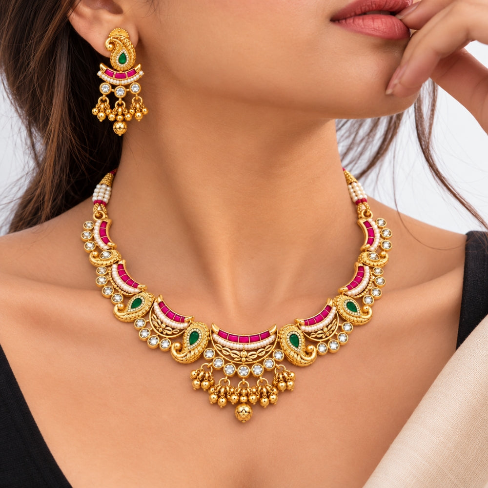 Narmin –  Kundan Choker Necklace Set