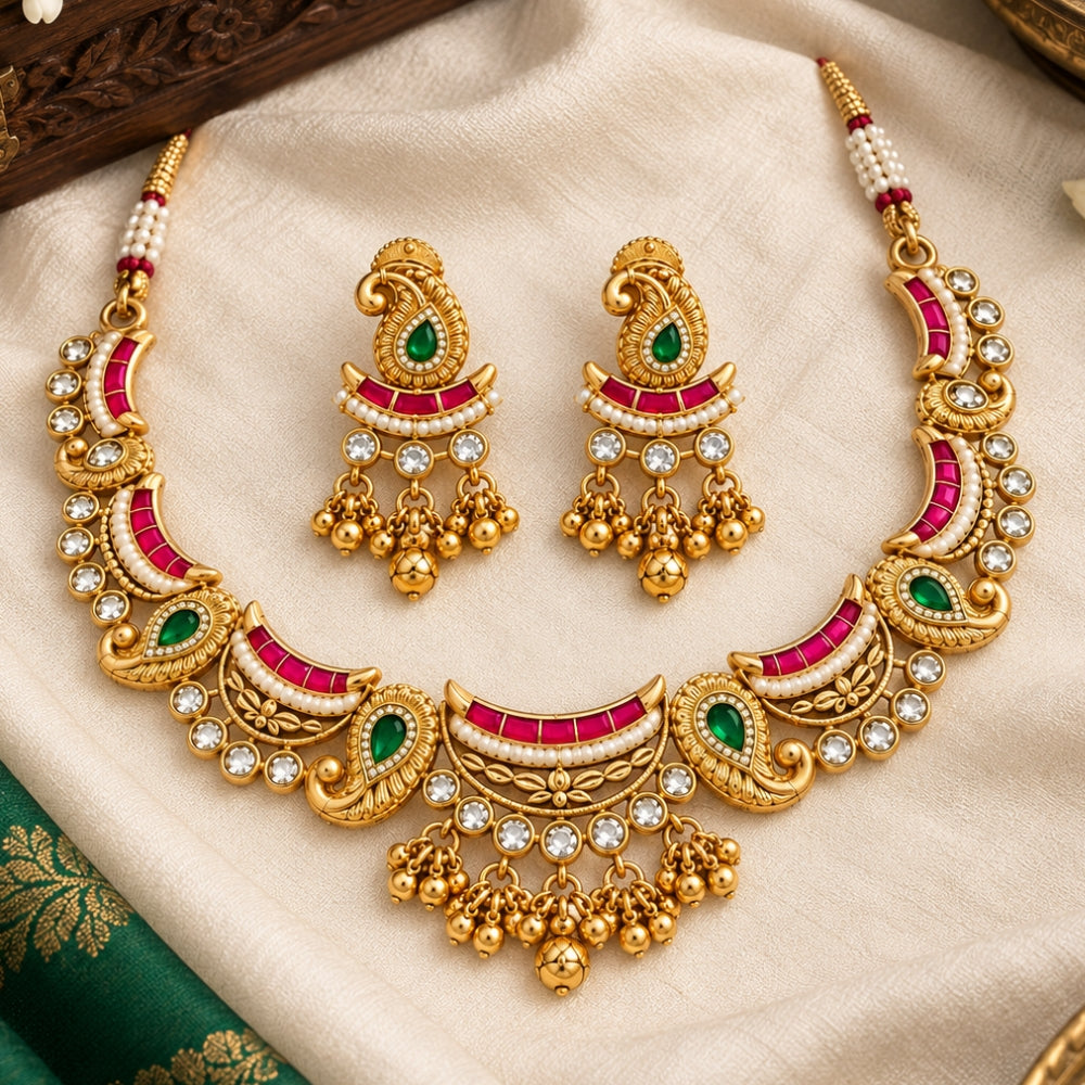 Narmin –  Kundan Choker Necklace Set