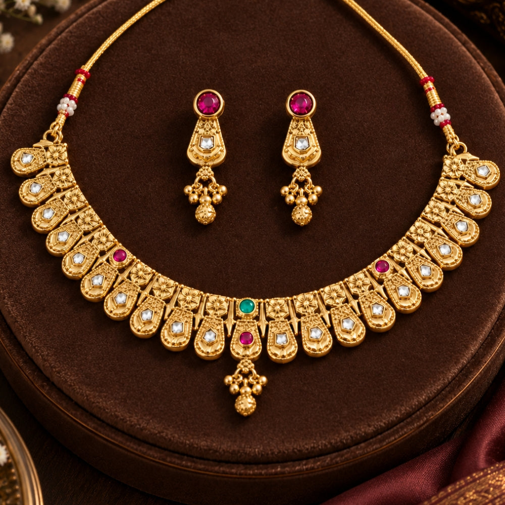 Ruhim –  Kundan Choker Necklace Set