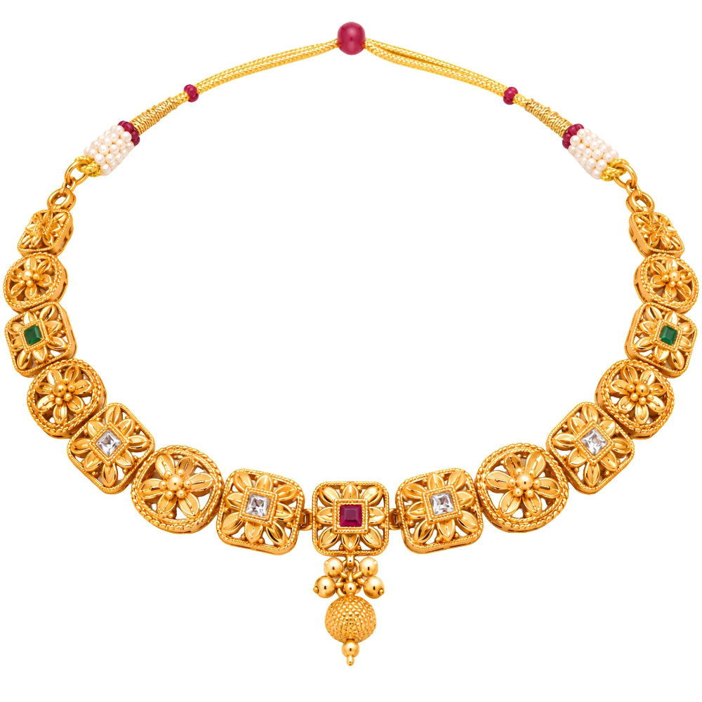 Jaslin – Floral Necklace Set
