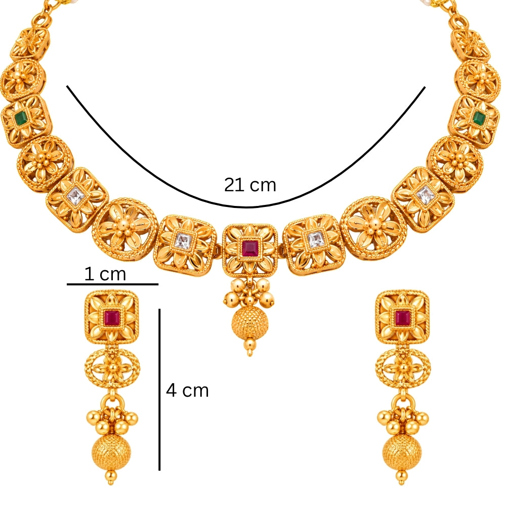 Jaslin – Floral Necklace Set