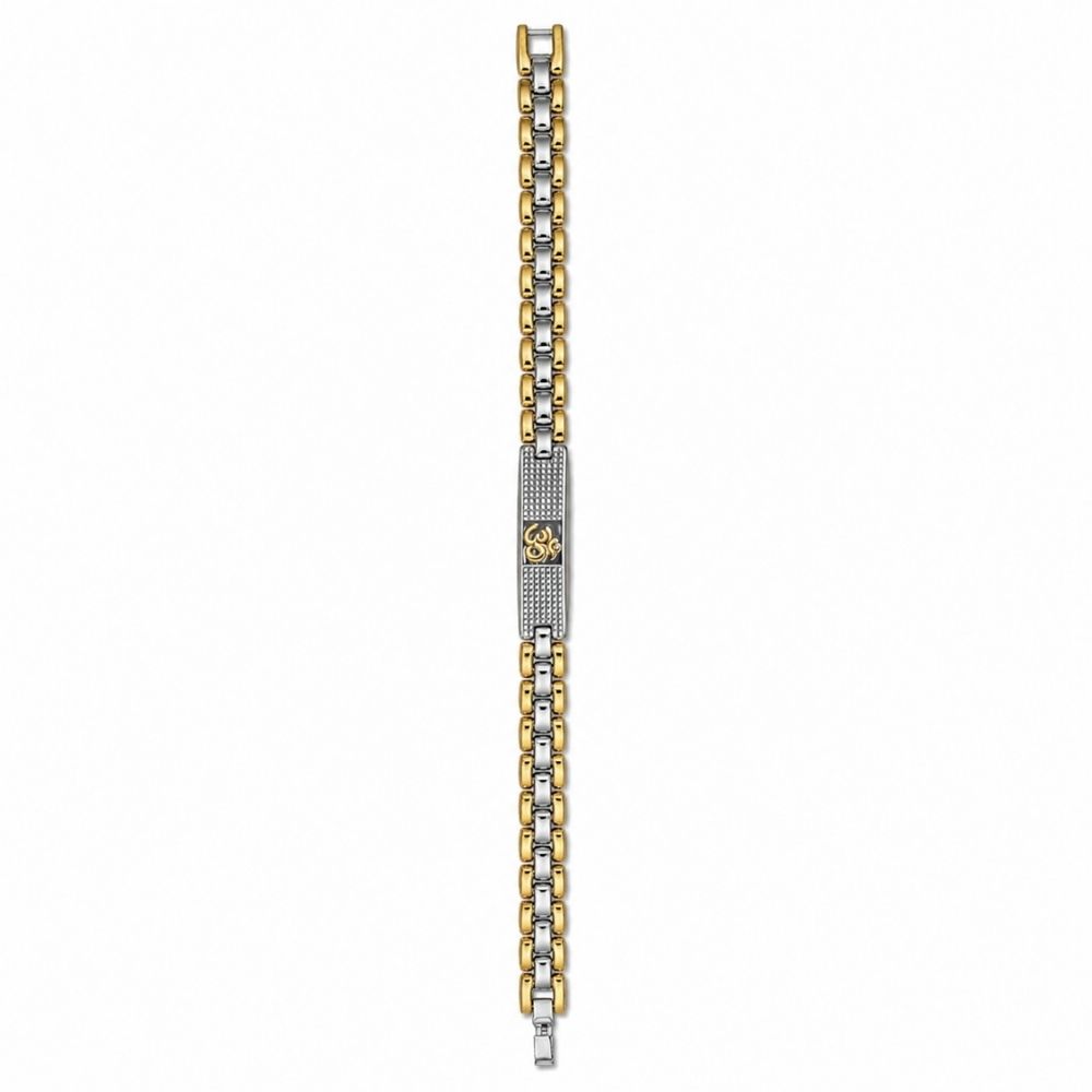 Kriyav- Om Symbol Gold & Silver Duo Tone Bracelet for Men