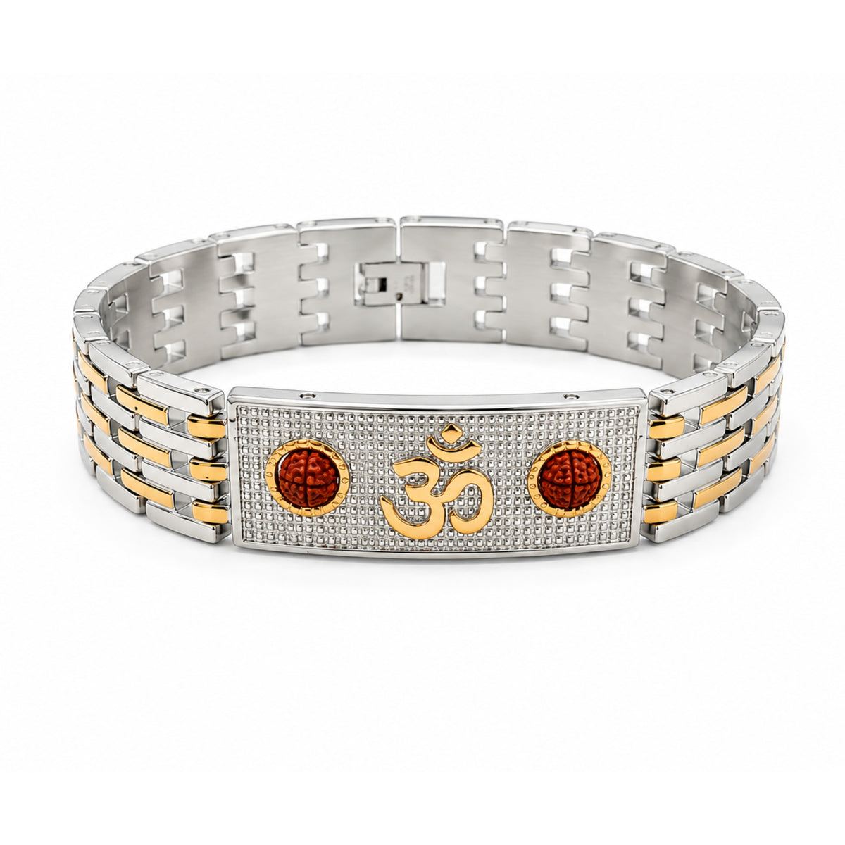 Shairv-  Om Symbol Gold & Silver Bracelet for Men