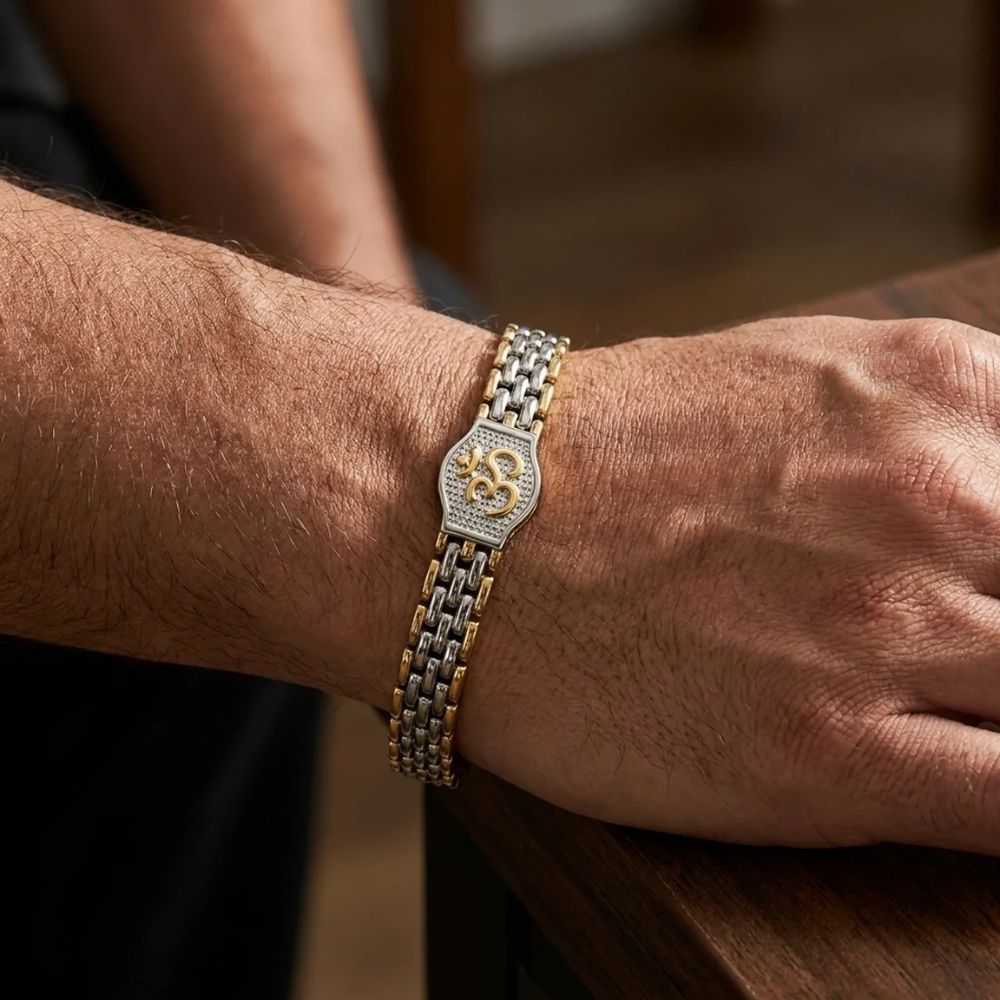 Viraansh- Om Symbol Dual Tone Bracelet for Men