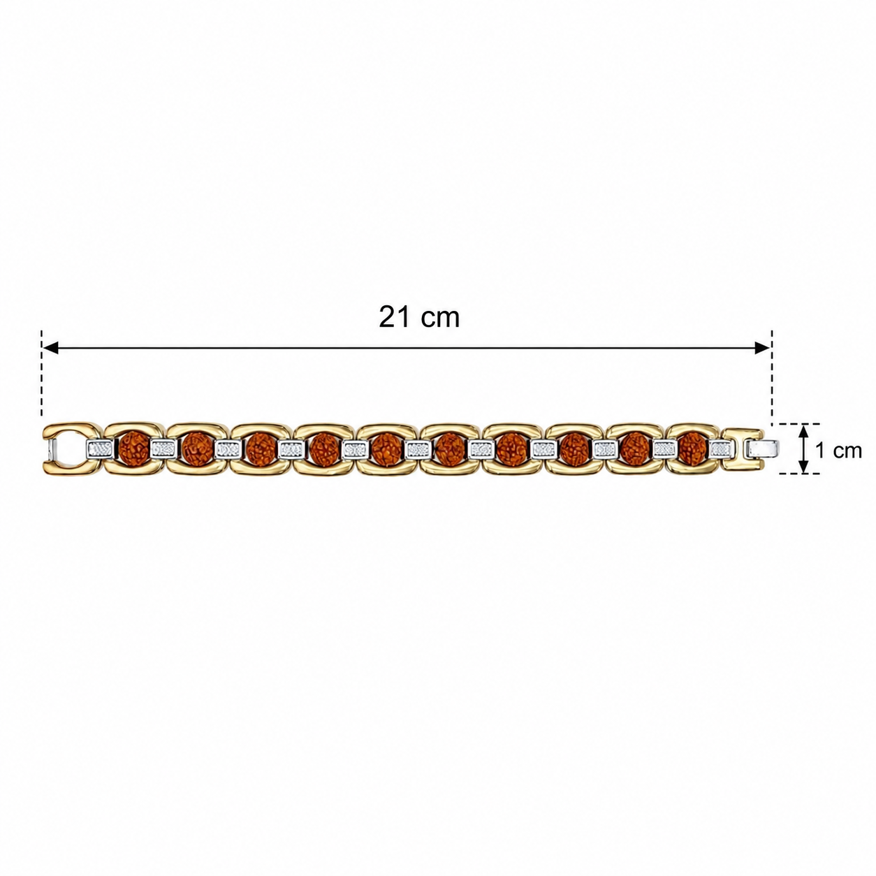 Ishvith- Gold & silver Dual Tone Rudraksha Bracelet for Men