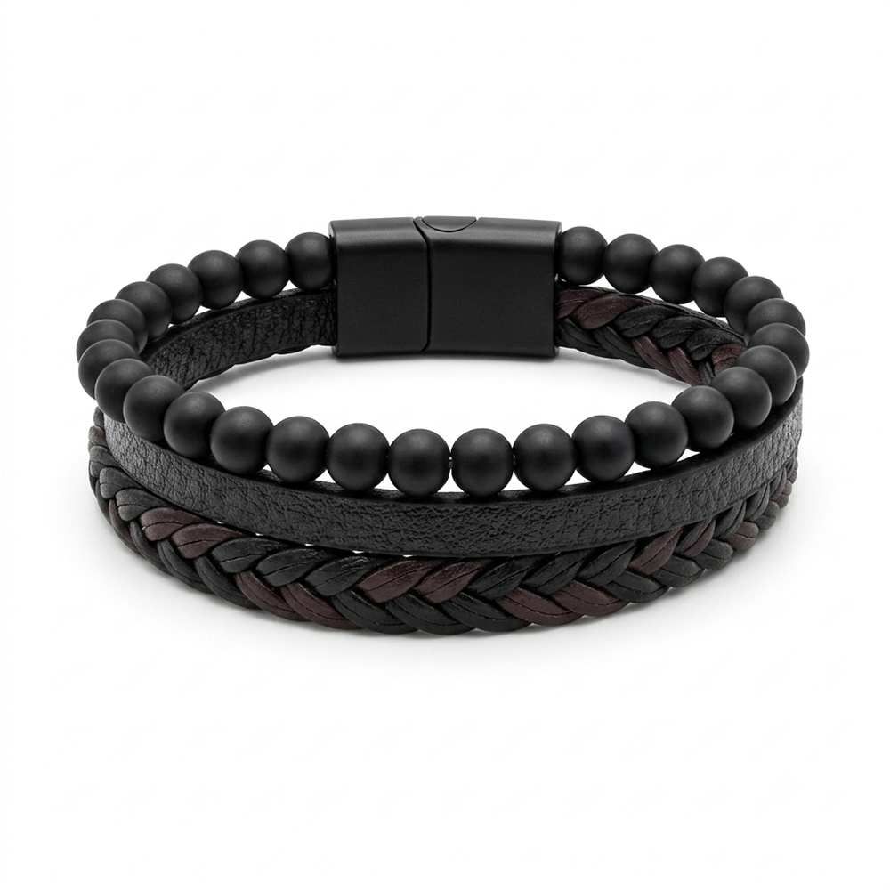 Rishit- Men's Wraparound Leather Bracelet