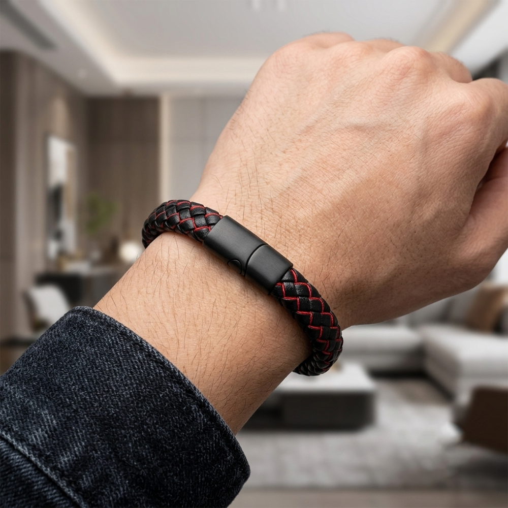 Divit- Men's Braided Leather Bracelet