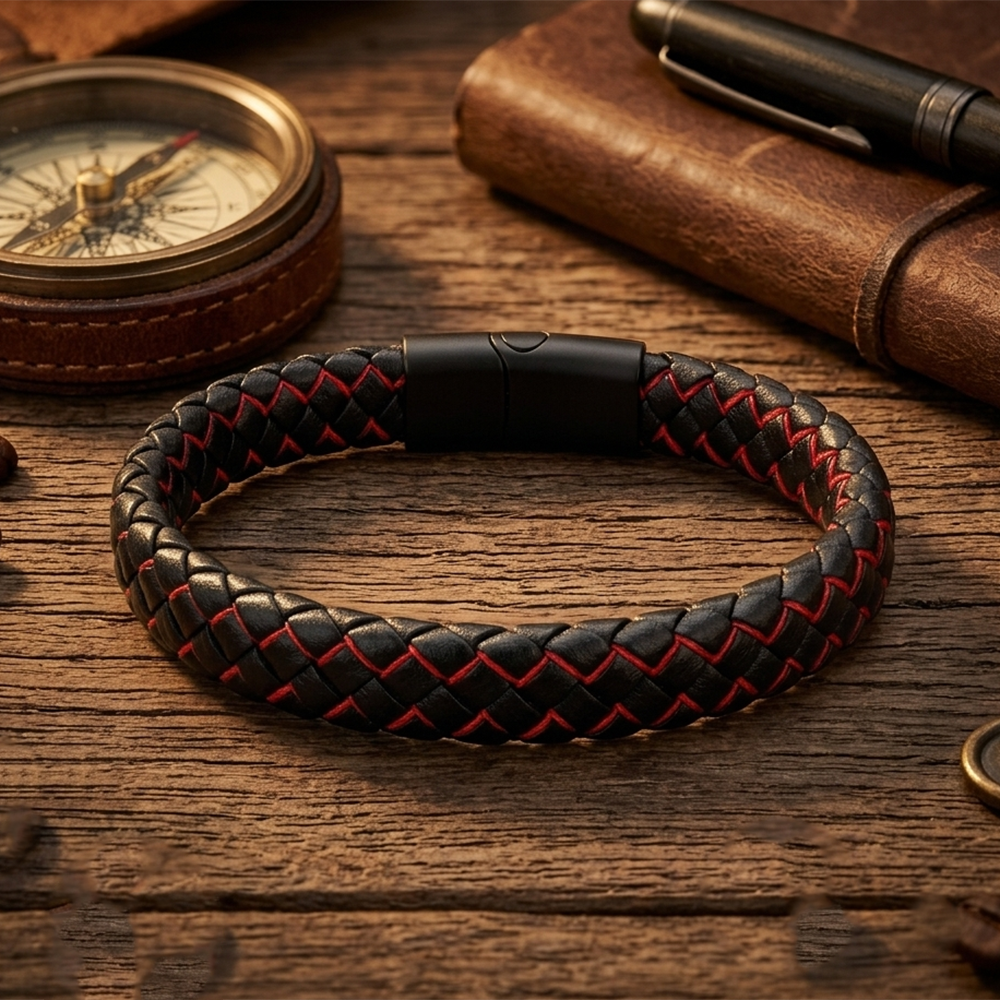 Divit- Men's Braided Leather Bracelet