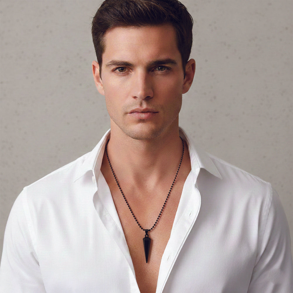 Polo- Men’s Matte Black Arrowhead Necklace