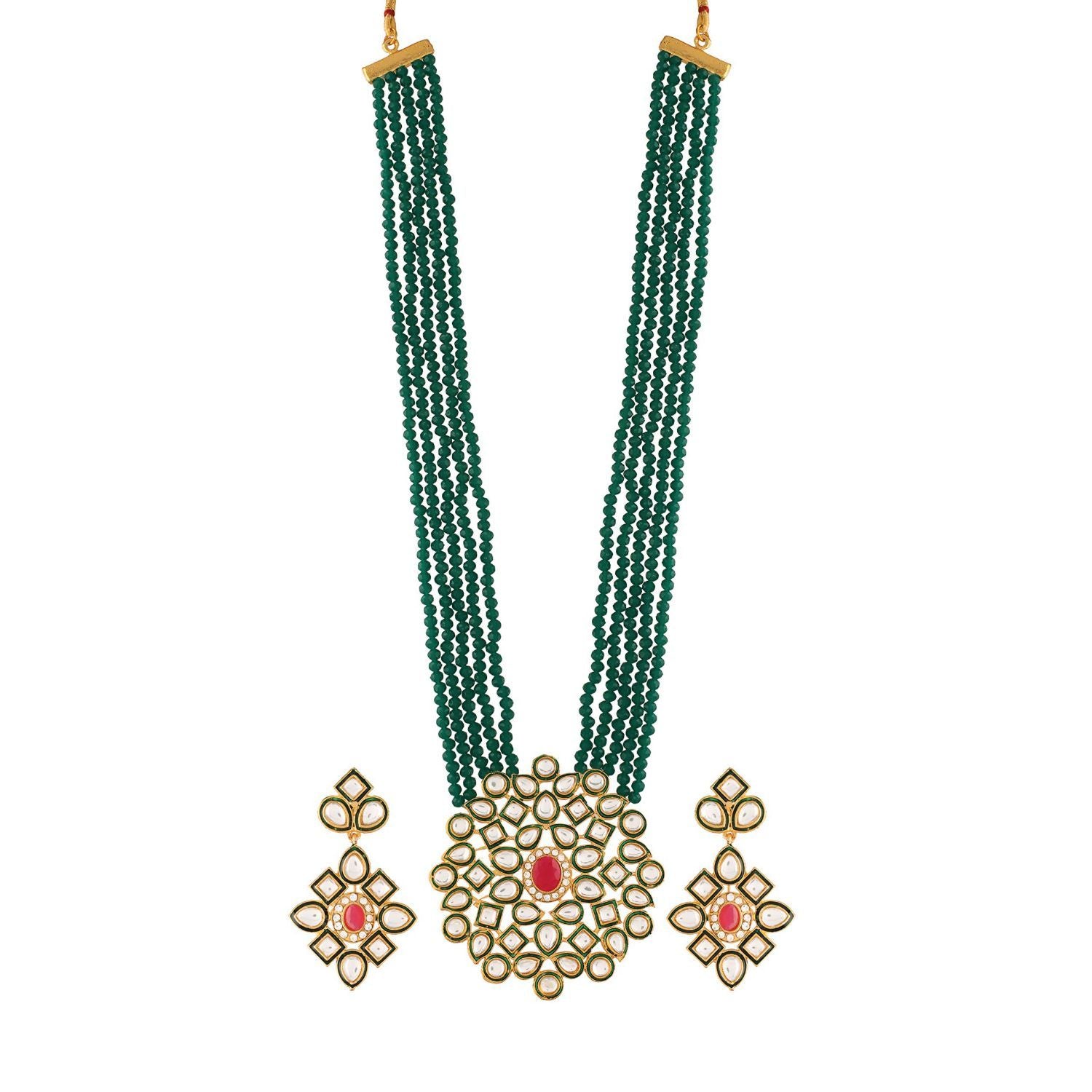 Lambodara Green Pearl & Kundan Mala