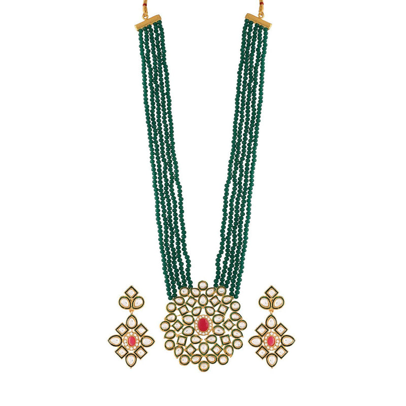 Lambodara Green Pearl & Kundan Mala