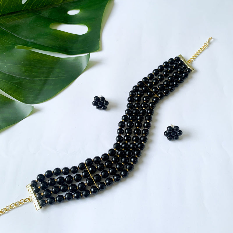 Liana Black Choker Set
