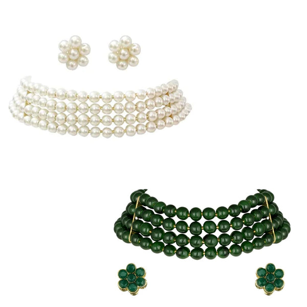 (Pack of 2) Pearl Choker Sets